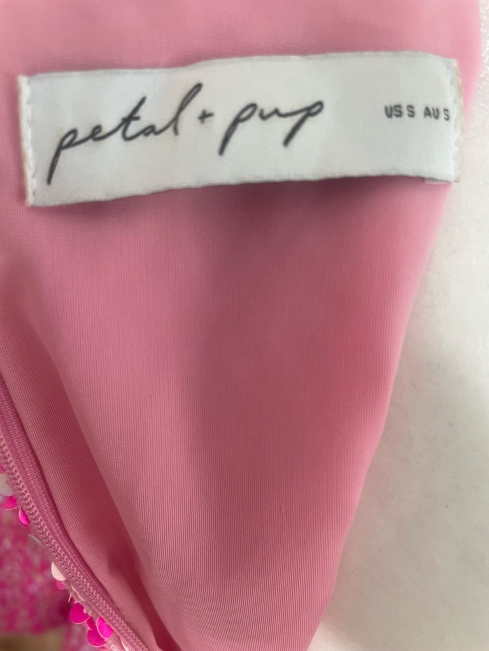 Petal & Pup Pink Sequin Mini Dress Small Prom Vegas Bachelorette Party - Picture 5 of 10